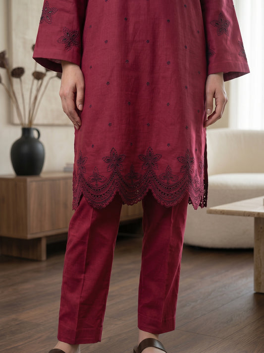 Berry Embroidered Co-ord Set