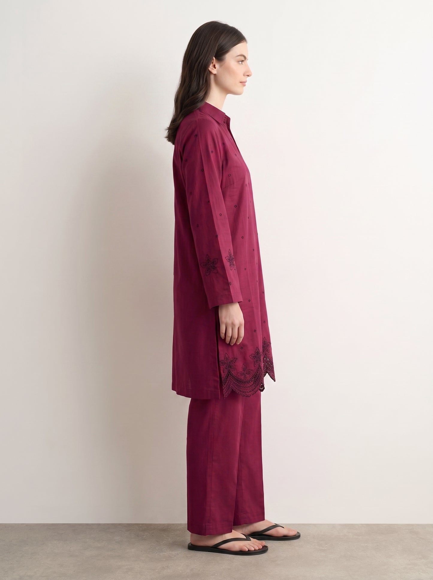 Berry Embroidered Co-ord Set