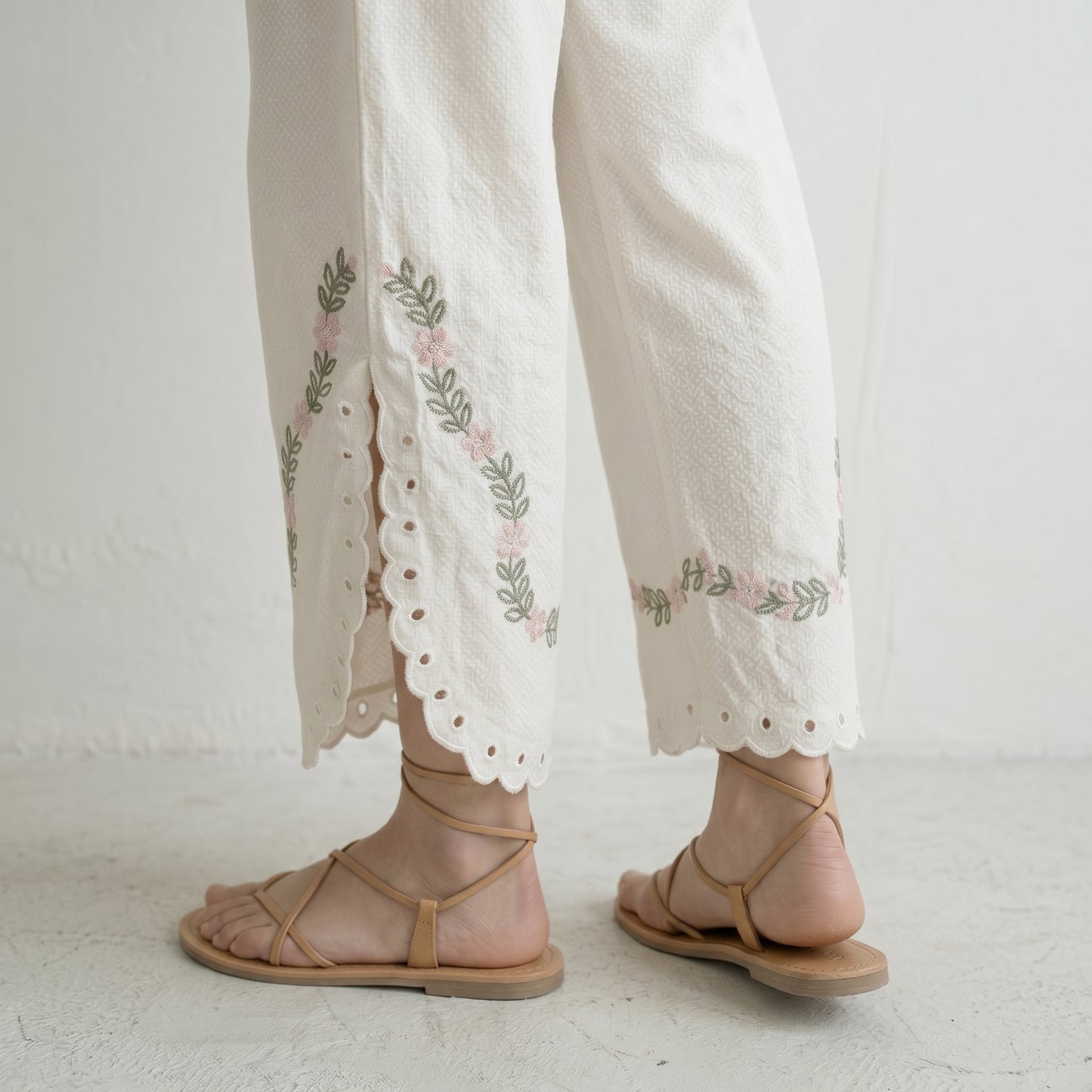 Ivory Floral Cutwork Co-ord Set