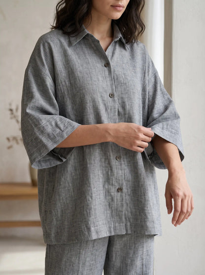 Grey Linen Co-ord Set