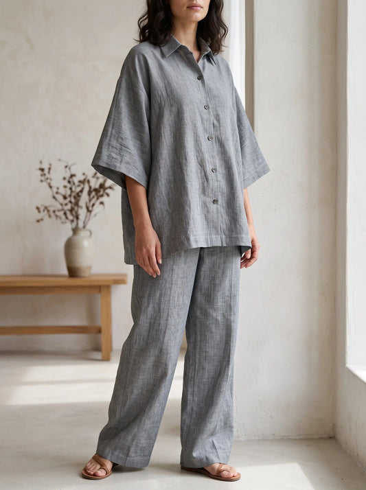 Grey Linen Co-ord Set