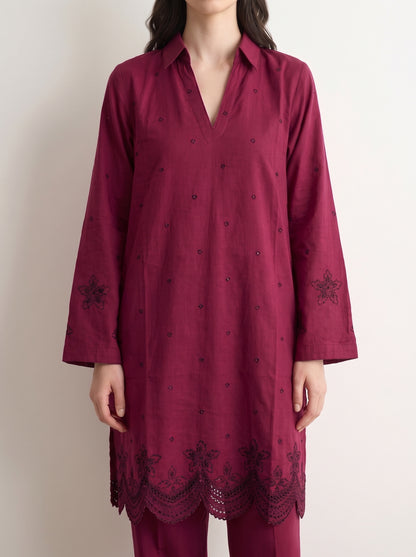 Berry Embroidered Co-ord Set