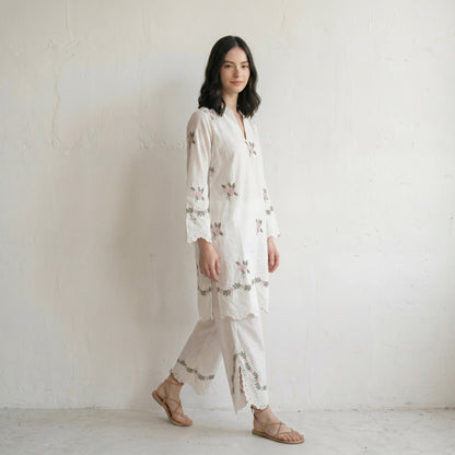 Ivory Cutwork Two-Piece Set