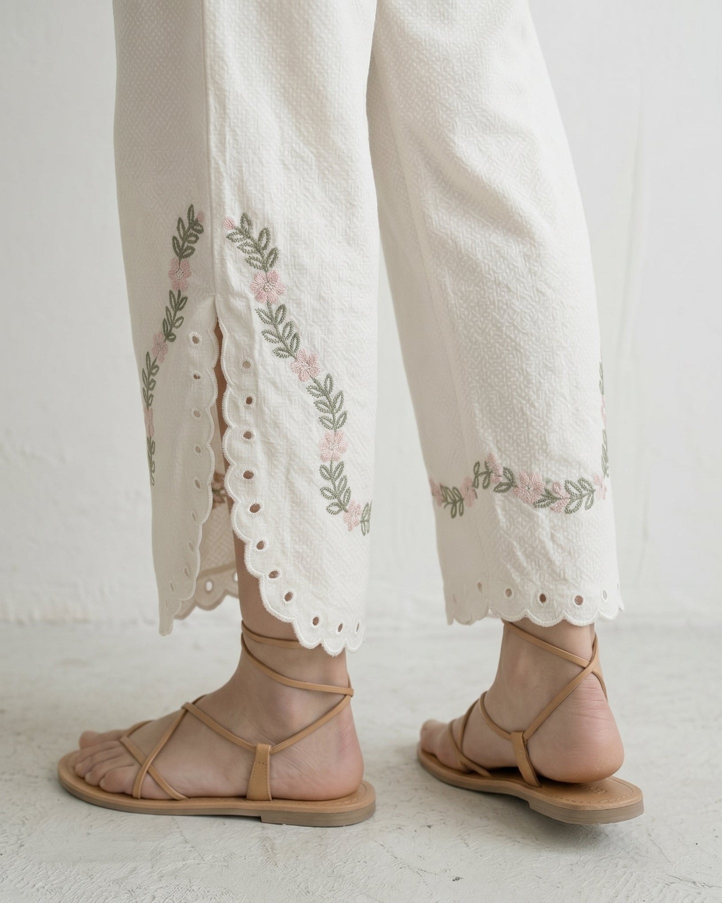 Ivory Cutwork Two-Piece Set