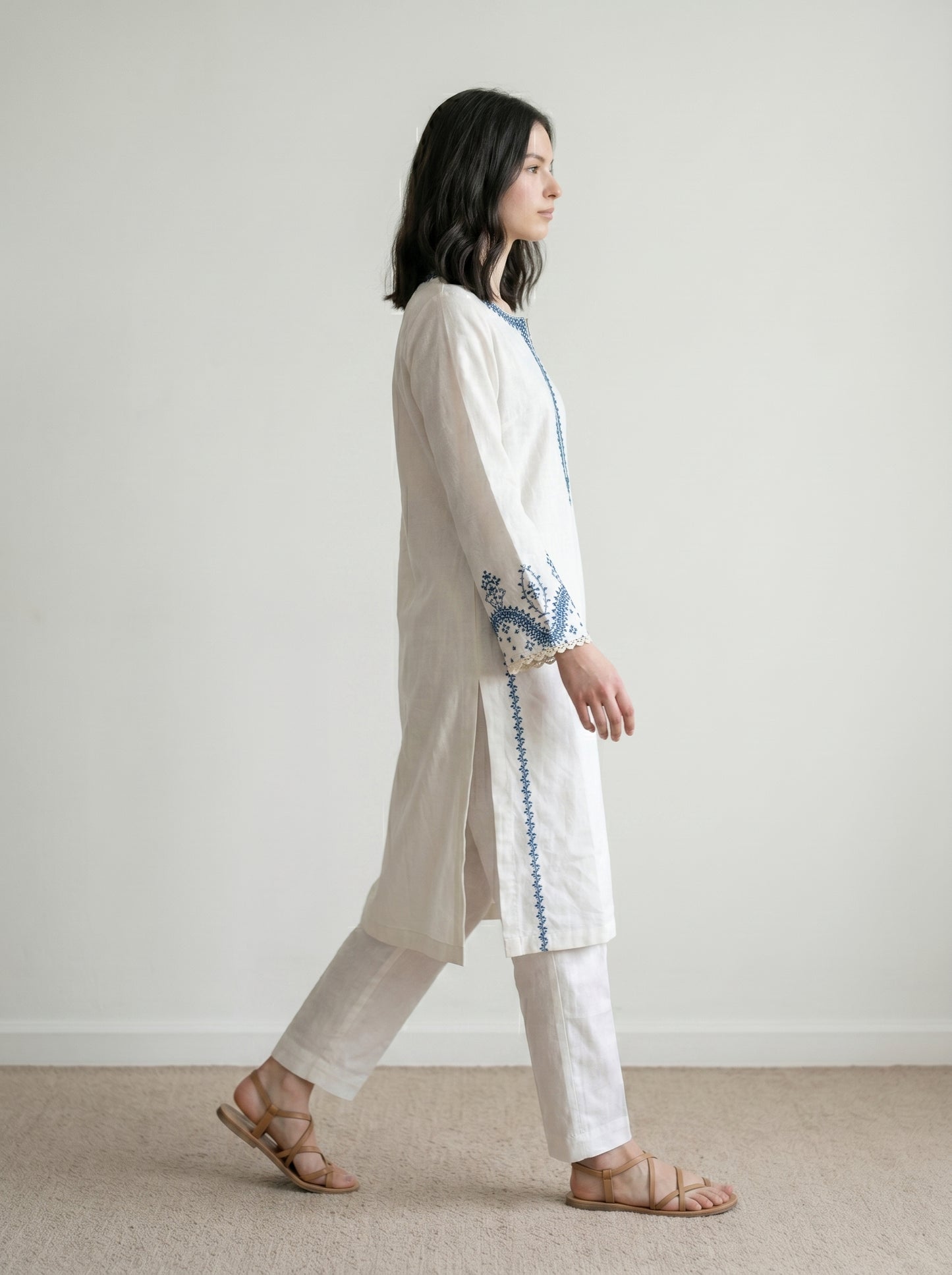 Ivory Embroidered Two-Piece Set