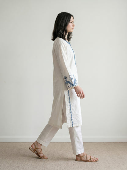 Ivory Embroidered Two-Piece Set