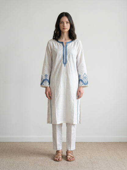Ivory Embroidered Two-Piece Set