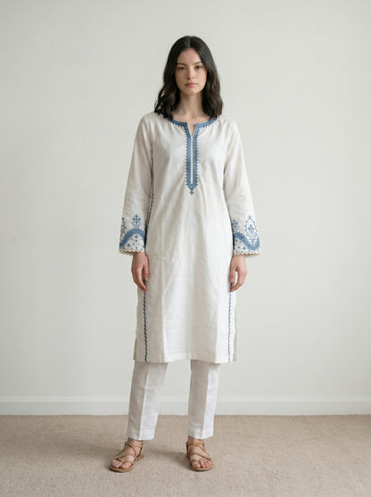 Ivory Embroidered Two-Piece Set