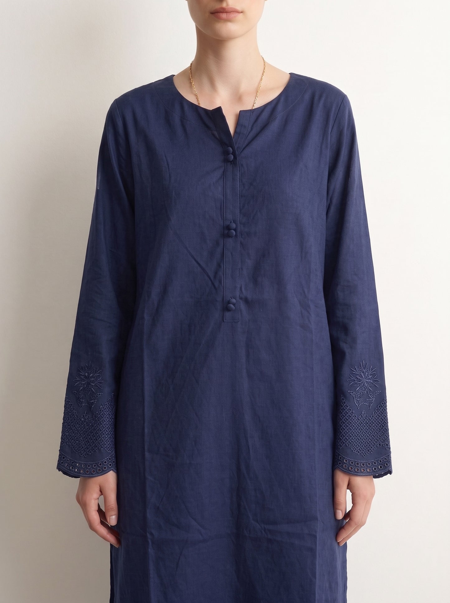 Navy Embroidered Co-ord Set