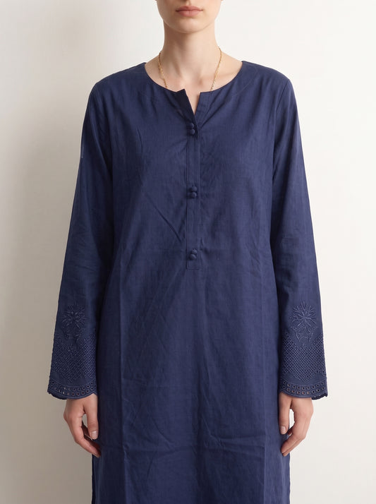 Navy Embroidered Co-ord Set