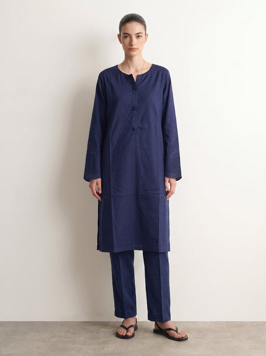 Navy Embroidered Co-ord Set