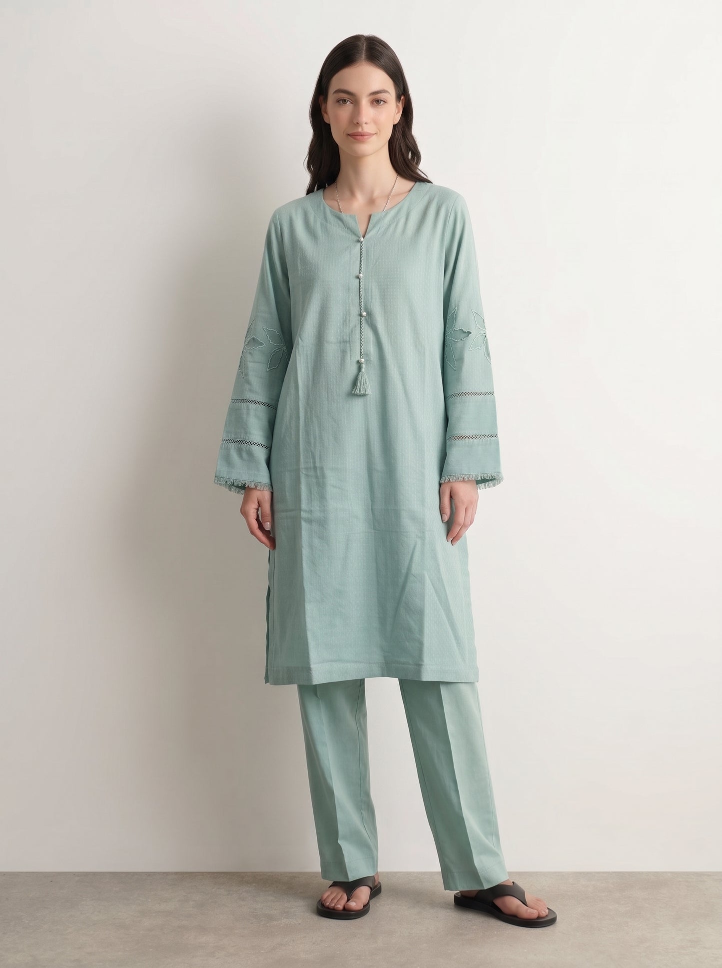 Mint Embroidered Co-ord Set