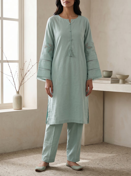 Mint Embroidered Co-ord Set