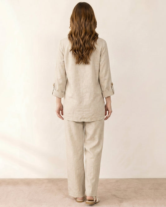 Beige Linen Co-Ord Set