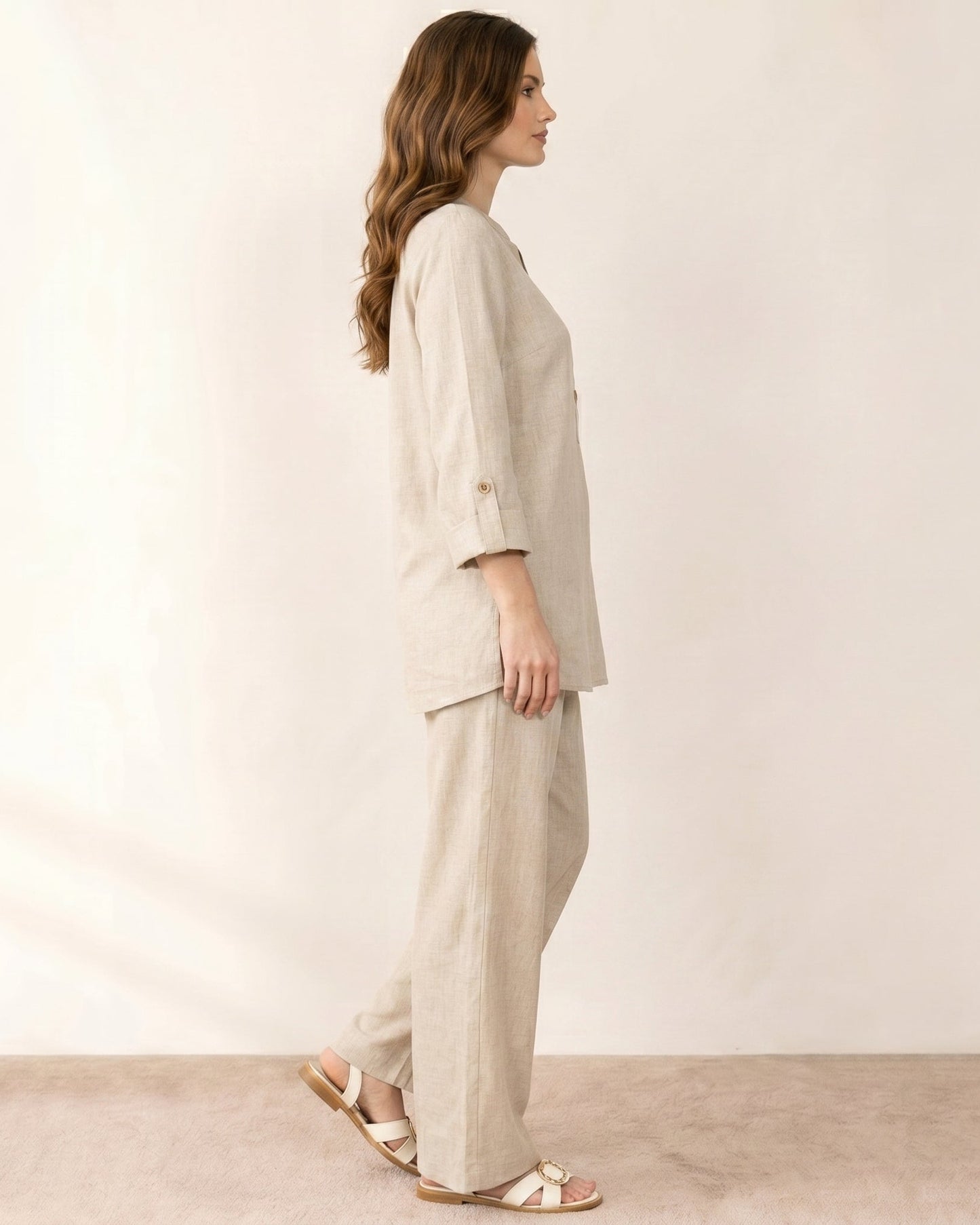 Beige Linen Co-Ord Set