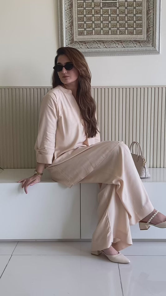 Beige Linen Co-ord Set